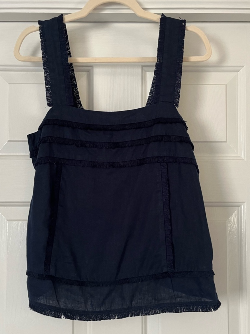 JCrew Linen Top, Navy, size 6